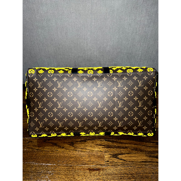 Louis Vuitton Keepall Triangle Bandouliere 50 Tuffetage Yellow Duffle Travel Bag - Picture 7 of 11